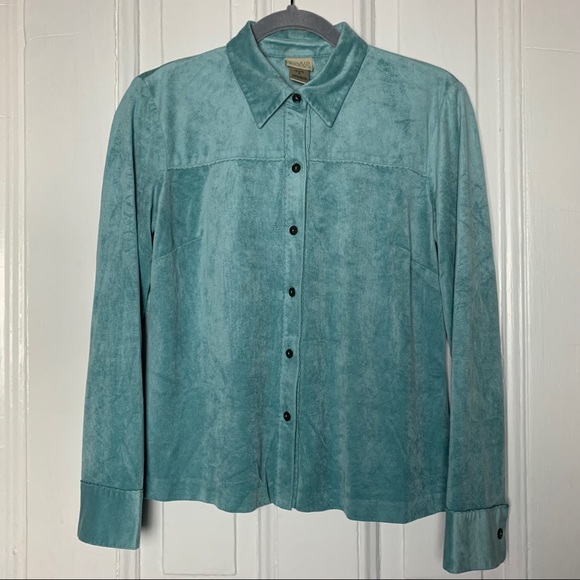 🌟 Turquoise Faux Suede Top - Picture 2 of 12